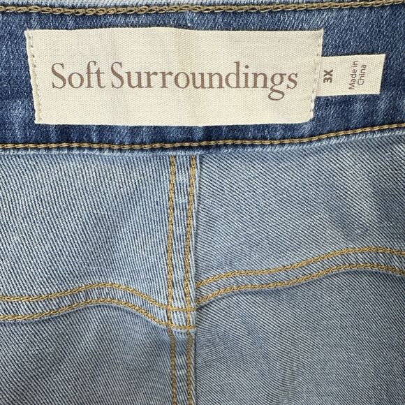 New Soft Surroundings 3X Ultimate Denim Jeans Pull On Slim Leg Pants Light Rain - Picture 9 of 11